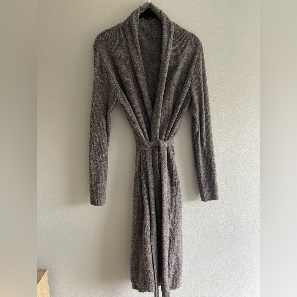 Barefoot Dreams Heather Brown CozyChic Lite  Ribbed Robe - Medium